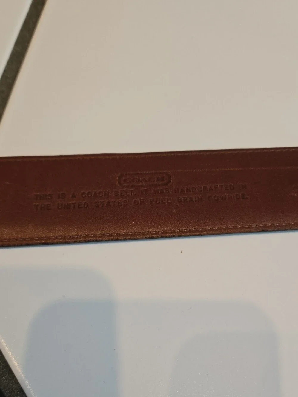 Coach Dark Brown Leather Belt with Brass Buckle